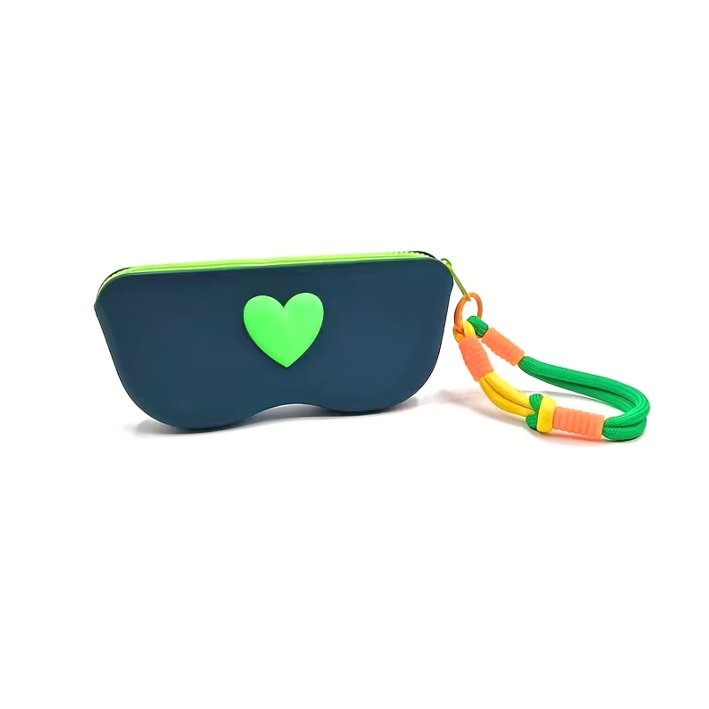 Étui à lunettes en silicone avec dragonne tressée – Pochette zippée waterproof pour lunettes de soleil 🌞
