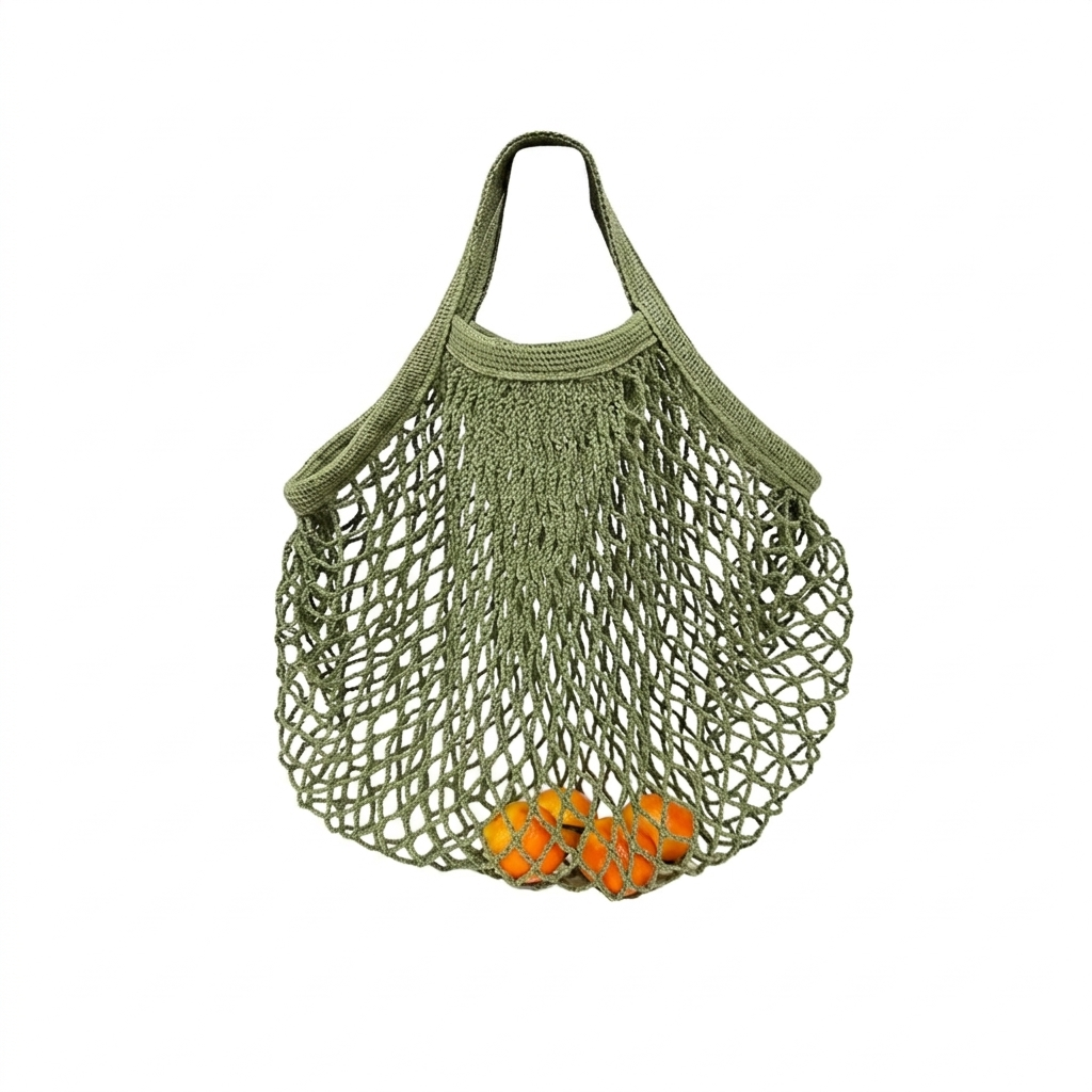 Sac de Courses en Coton Filet - Provisions D’Achat Epicerie Rangement Poche Fruits Légumes Pliable Réutilisable
