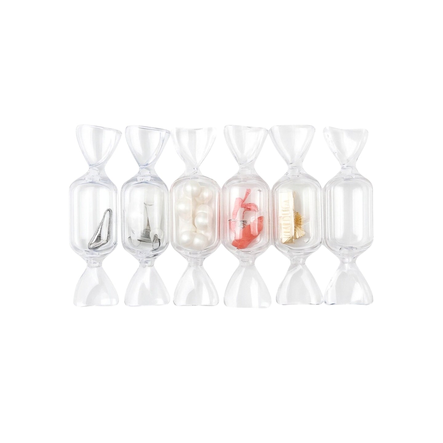 Boîte de Rangement en Forme de Bonbons - Lot de 10 boîtes à bijoux transparentes pour bijoux de voyage pour femmes et filles