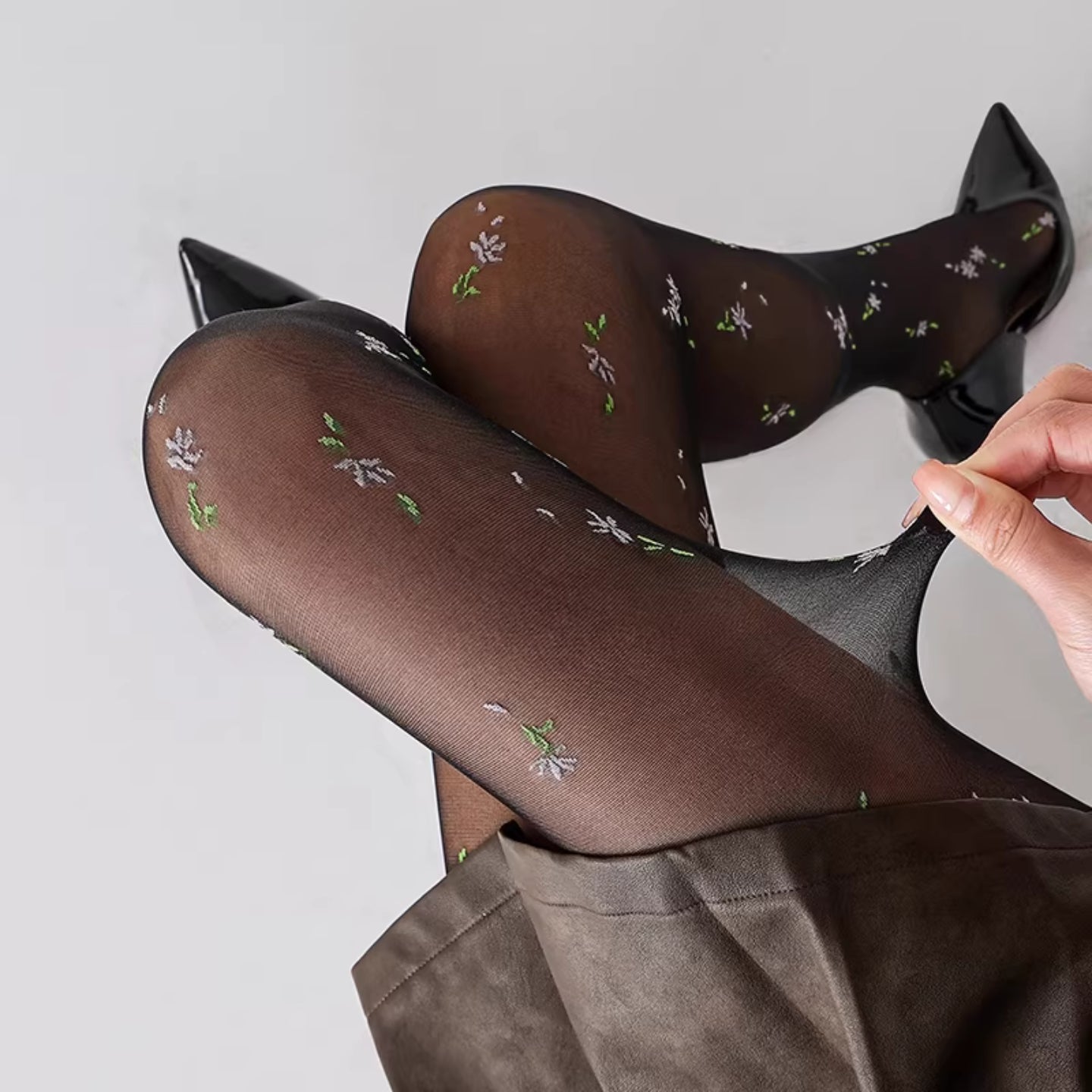 Collant motif floral style japonais bas doux Collants Lolita