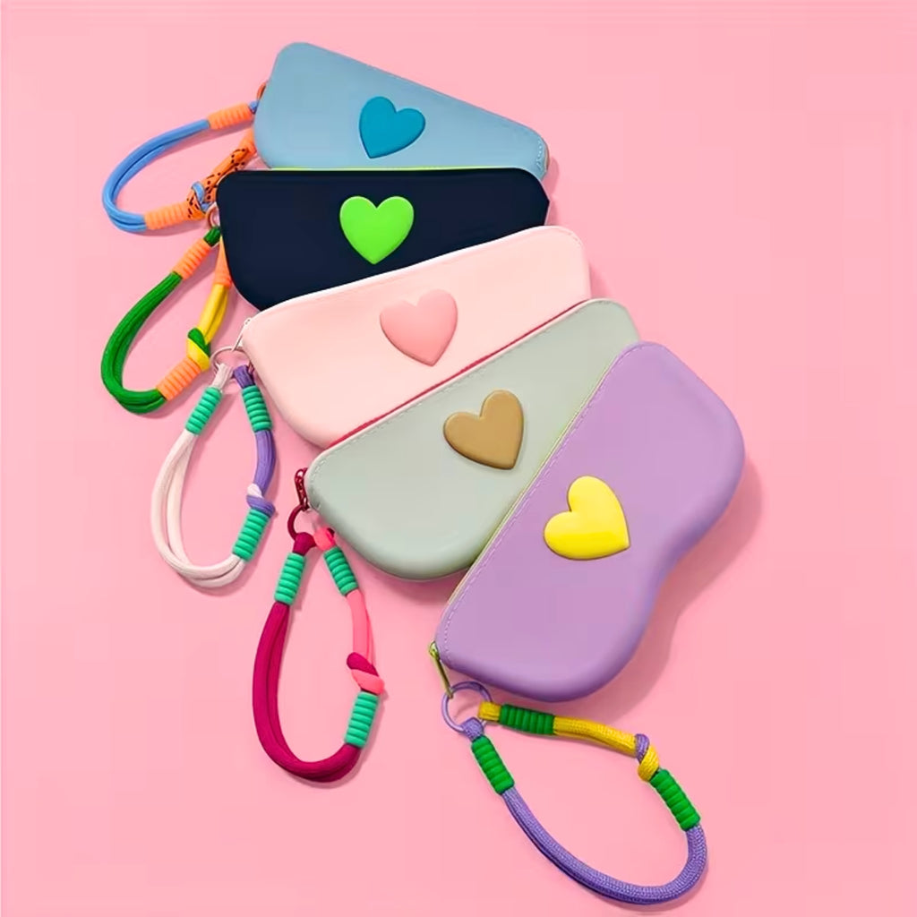 Étui à lunettes en silicone avec dragonne tressée – Pochette zippée waterproof pour lunettes de soleil 🌞