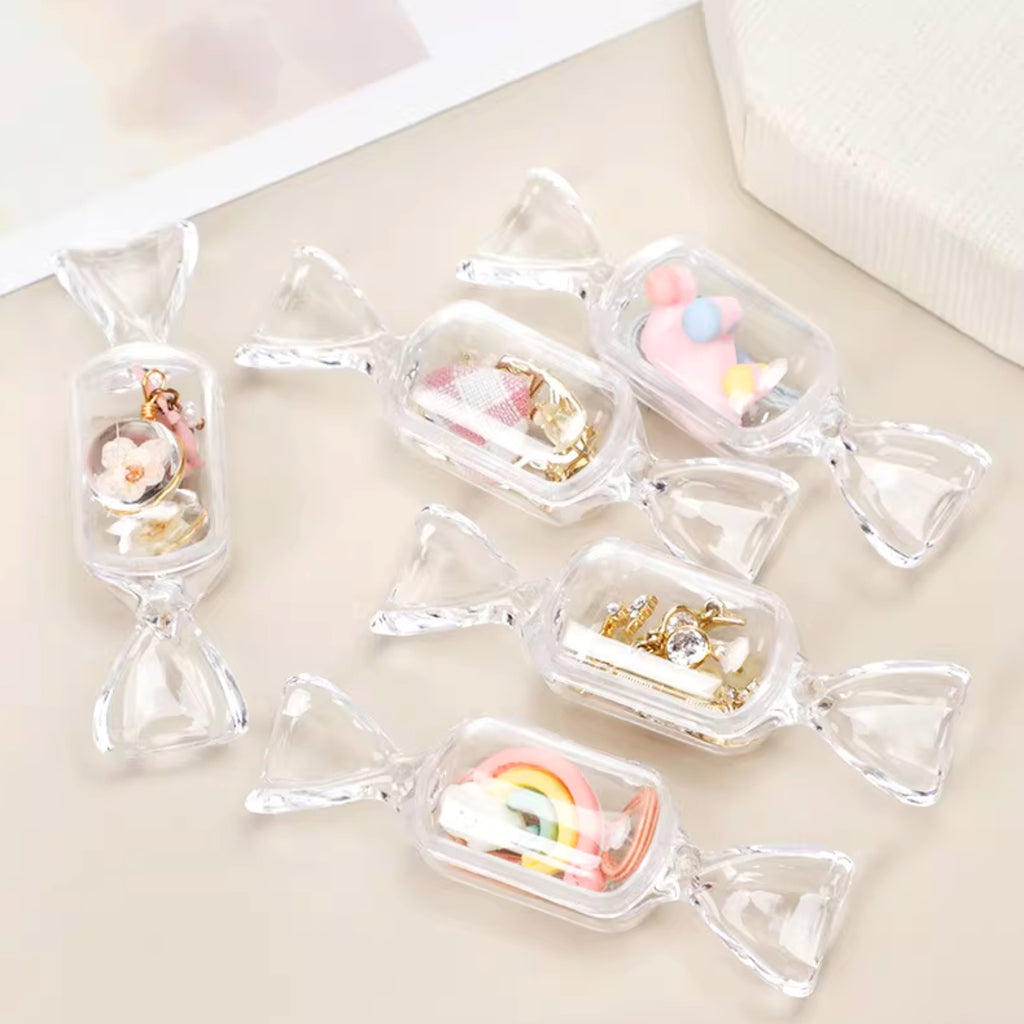Boîte de Rangement en Forme de Bonbons - Lot de 10 boîtes à bijoux transparentes pour bijoux de voyage pour femmes et filles
