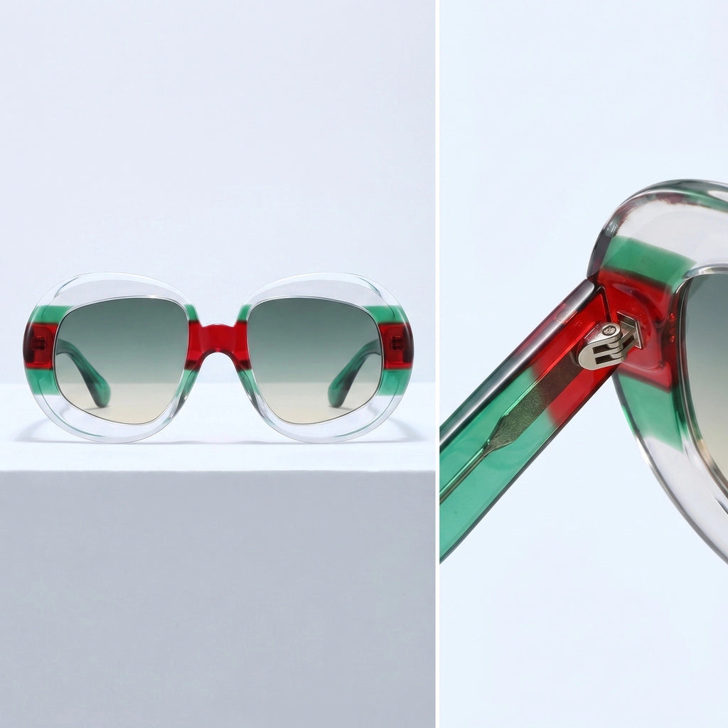 Lunettes de soleil rondes pour femmes, marque de styliste Vintage rétro surdimensionnées, lunettes de soleil pour femmes