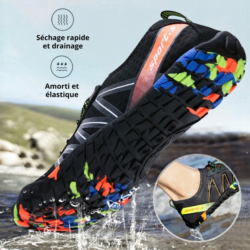 Chaussures Aquatiques Homme Femme - Chaussures de Plage à Séchage Rapide et Respirantes - Chaussons de Natation Antidérapants pour Surf, Kayak, Yoga et Randonnée Aquatique