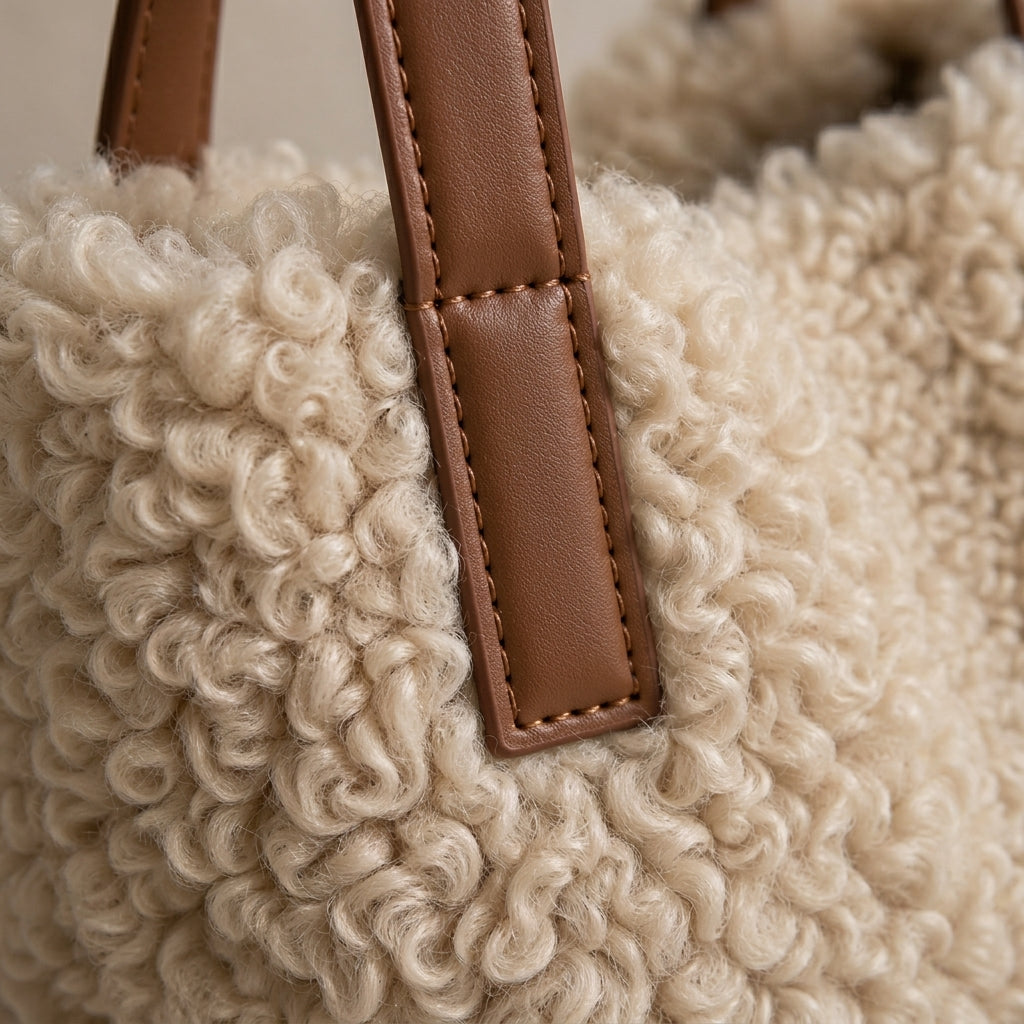 Grand Sac Seau en Fausse Fourrure Moumoute