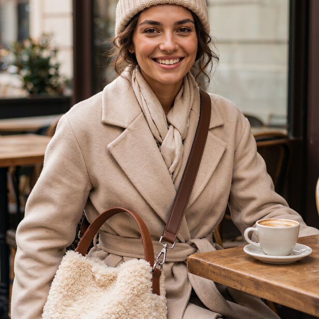 Grand Sac Seau en Fausse Fourrure Moumoute