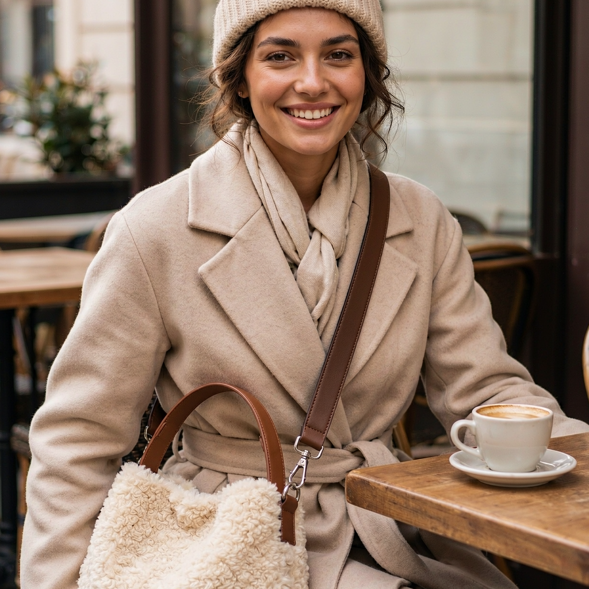 Grand Sac Seau en Fausse Fourrure Moumoute