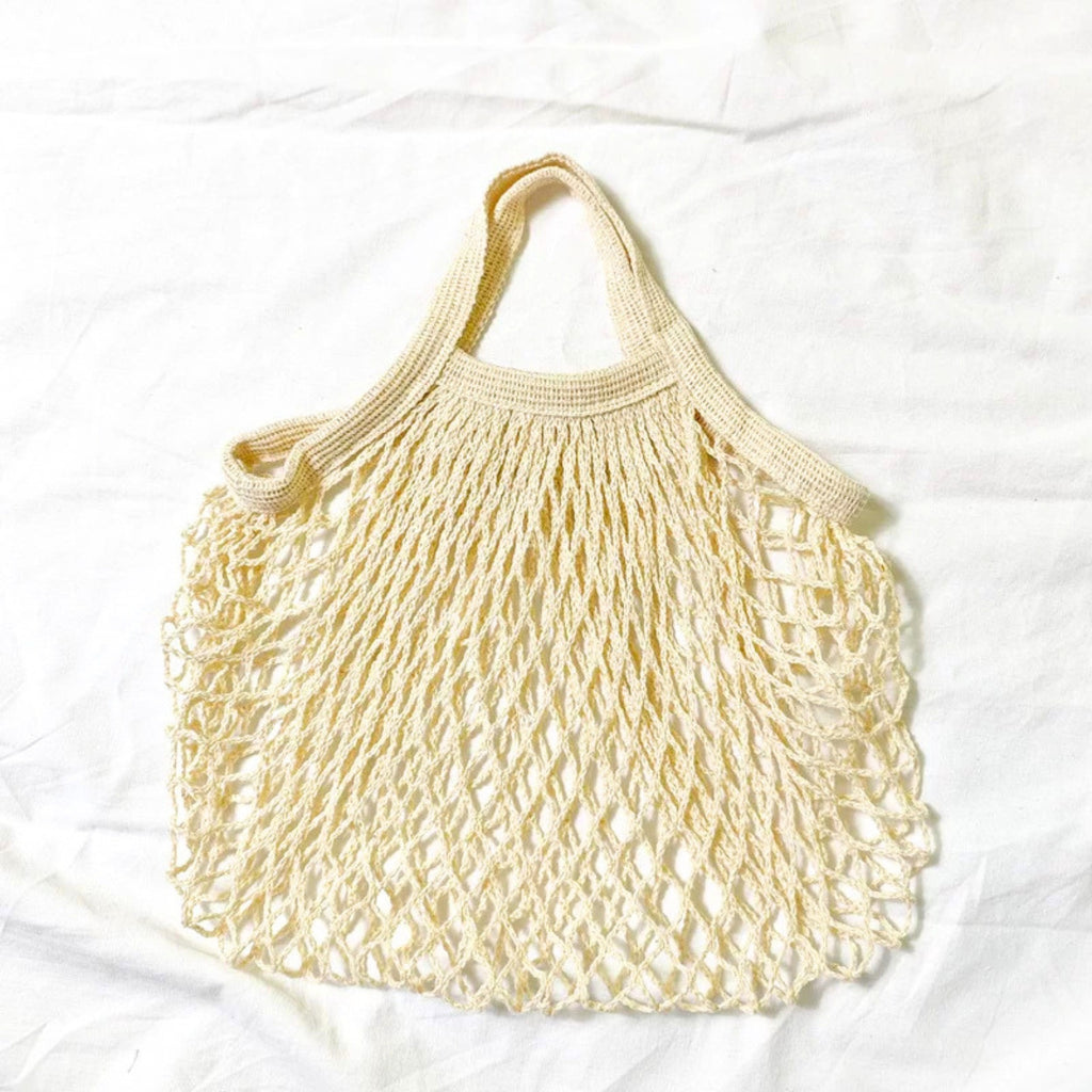 Sac de Courses en Coton Filet - Provisions D’Achat Epicerie Rangement Poche Fruits Légumes Pliable Réutilisable