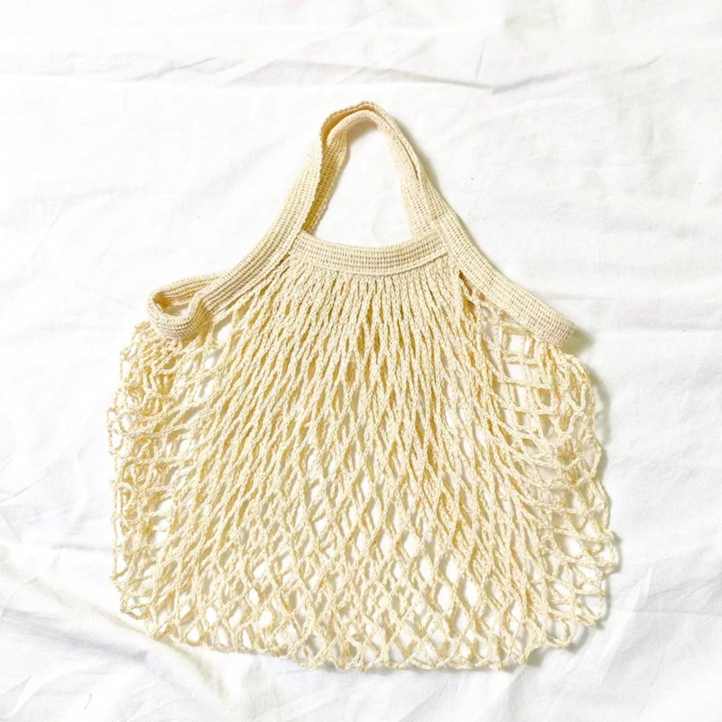 Sac de Courses en Coton Filet - Provisions D’Achat Epicerie Rangement Poche Fruits Légumes Pliable Réutilisable
