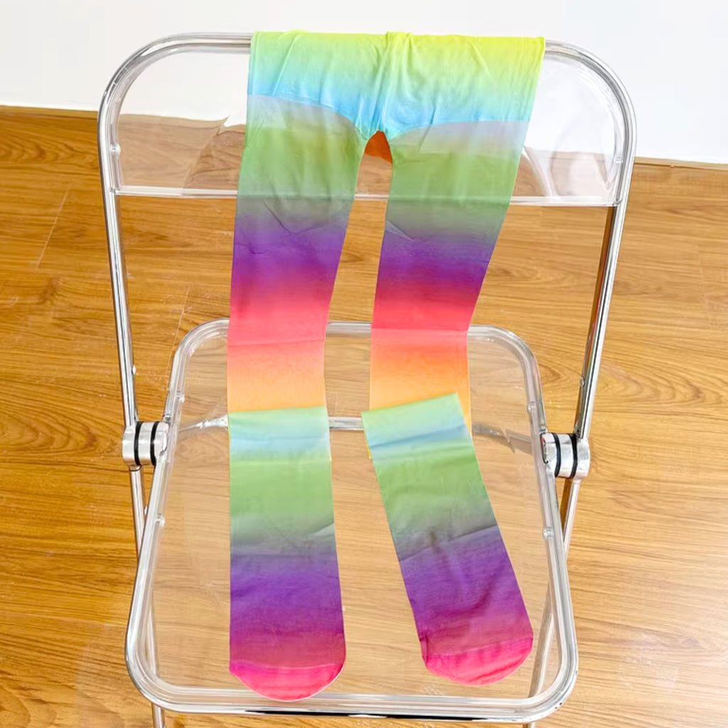 Collant Arc en ciel multicolore - Bas De Fête, Bas Élastiques Et Doux.