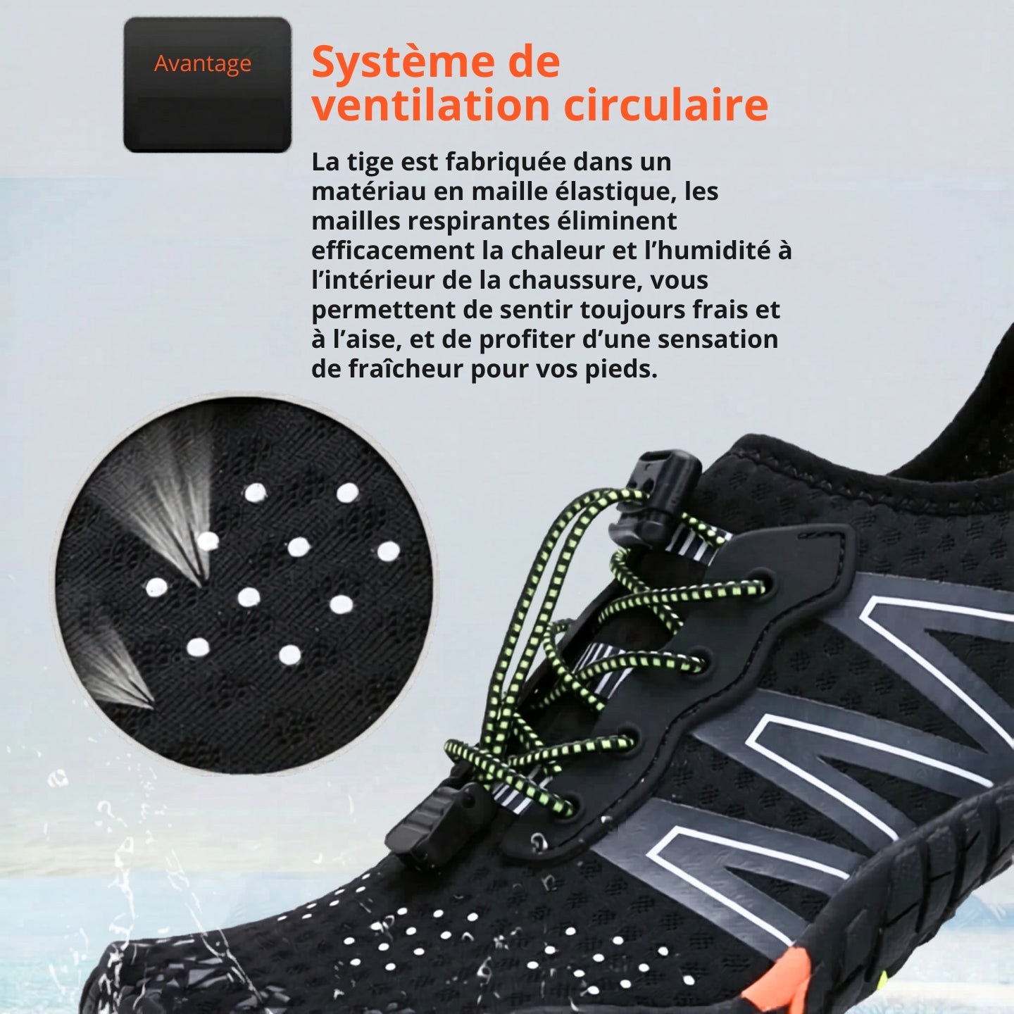 Chaussures Aquatiques Homme Femme - Chaussures de Plage à Séchage Rapide et Respirantes - Chaussons de Natation Antidérapants pour Surf, Kayak, Yoga et Randonnée Aquatique