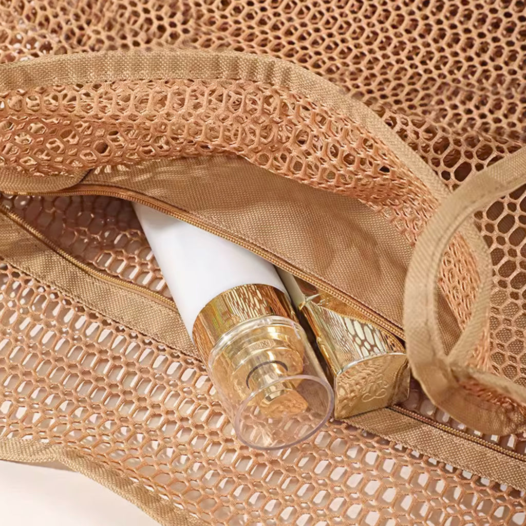 Sac de Plage avec Poche Intrieure, Sacs de piscine en filet transparent pour les plages, Gym, pique-niques, courses, camping...