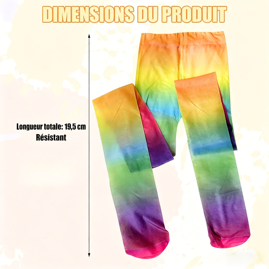 Collant Arc en ciel multicolore - Bas De Fête, Bas Élastiques Et Doux.