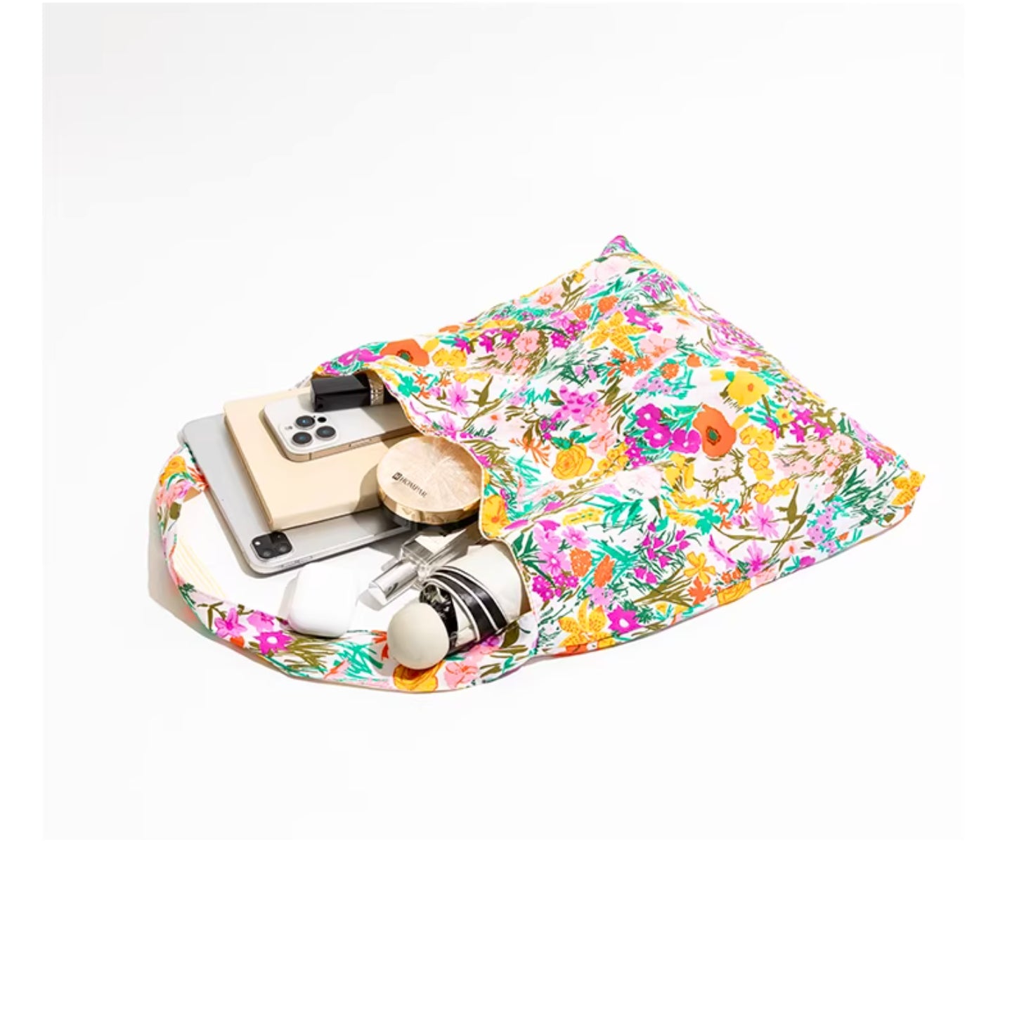 Nylon Sac à bandoulière multifonction de grande capacité à motif floral, tote bag – Sac de courses