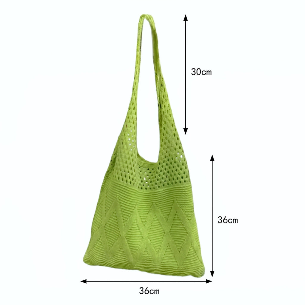 Sac à bandoulière pour femme - Grande capacité - Sac en tricot - Sac de plage tendance - Sac de vacances pour les voyages