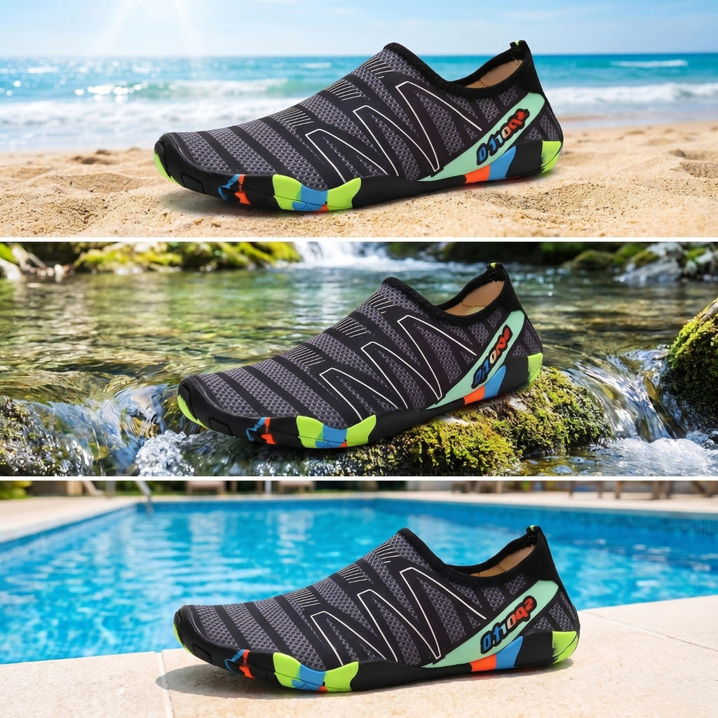 Chaussures Aquatiques Homme Femme - Chaussures de Plage à Séchage Rapide et Respirantes - Chaussons de Natation Antidérapants pour Surf, Kayak, Yoga et Randonnée Aquatique