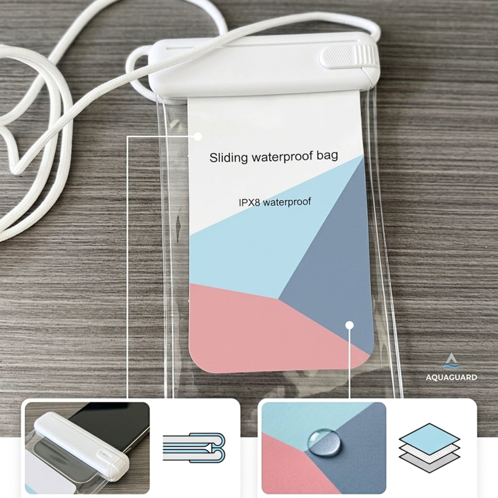 Pochette Étanche Téléphone Jusqu’à 7,2” – Tactile & Plongée 30 m - Protégez votre téléphone du sable, de l’eau et des chutes