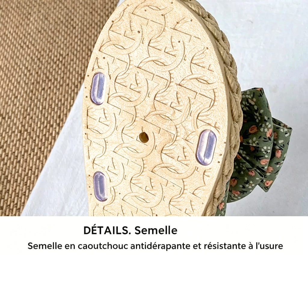 Sandales et Mules pour Femmes Bowknot Sandales Plates Femme Chaussures D'été Décontractées à Enfiler Semelle Tissée Antidérapante Pantoufles Femme Ete Confortable Mode Chaussons de Plage
