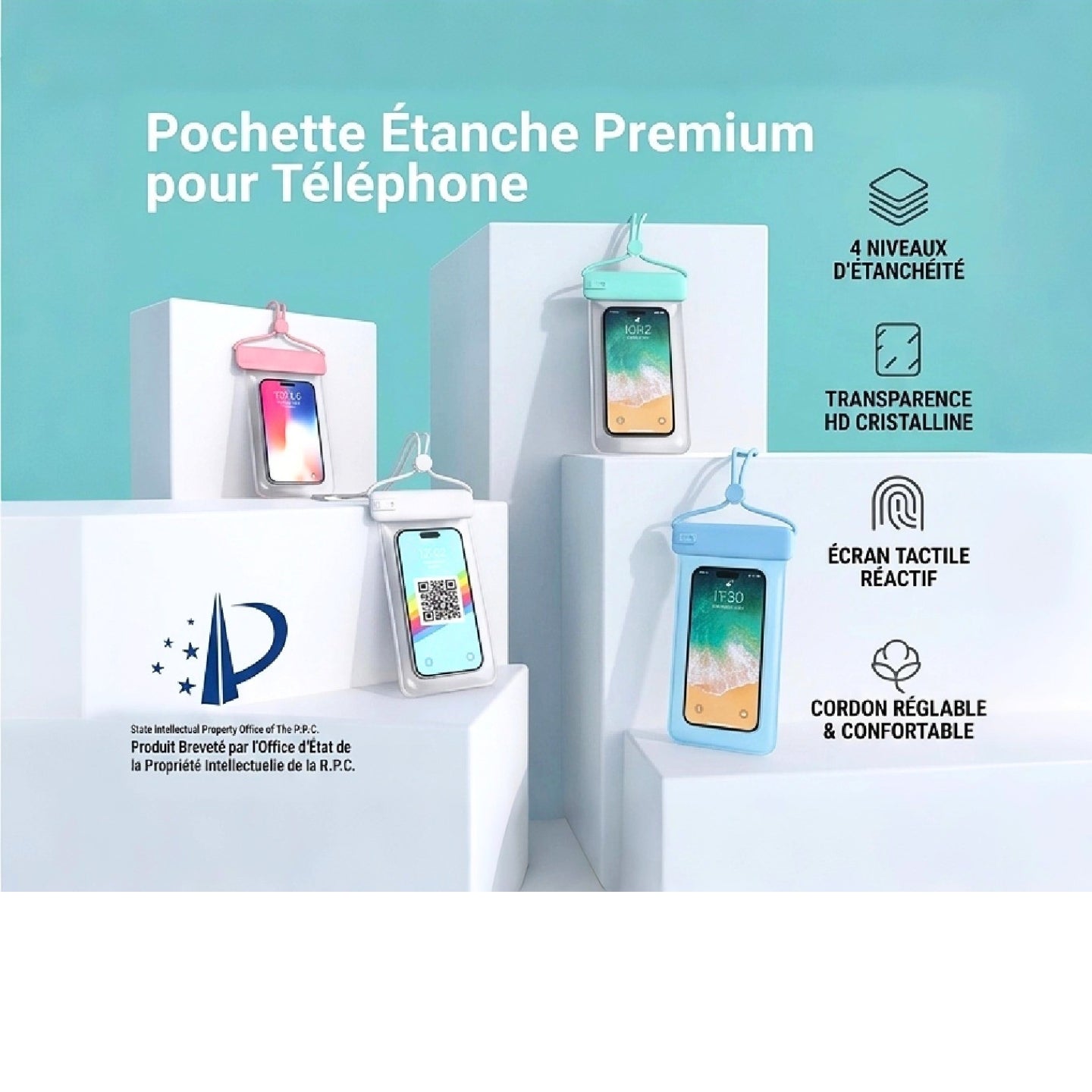 Pochette Étanche Téléphone Jusqu’à 7,2” – Tactile & Plongée 30 m - Protégez votre téléphone du sable, de l’eau et des chutes