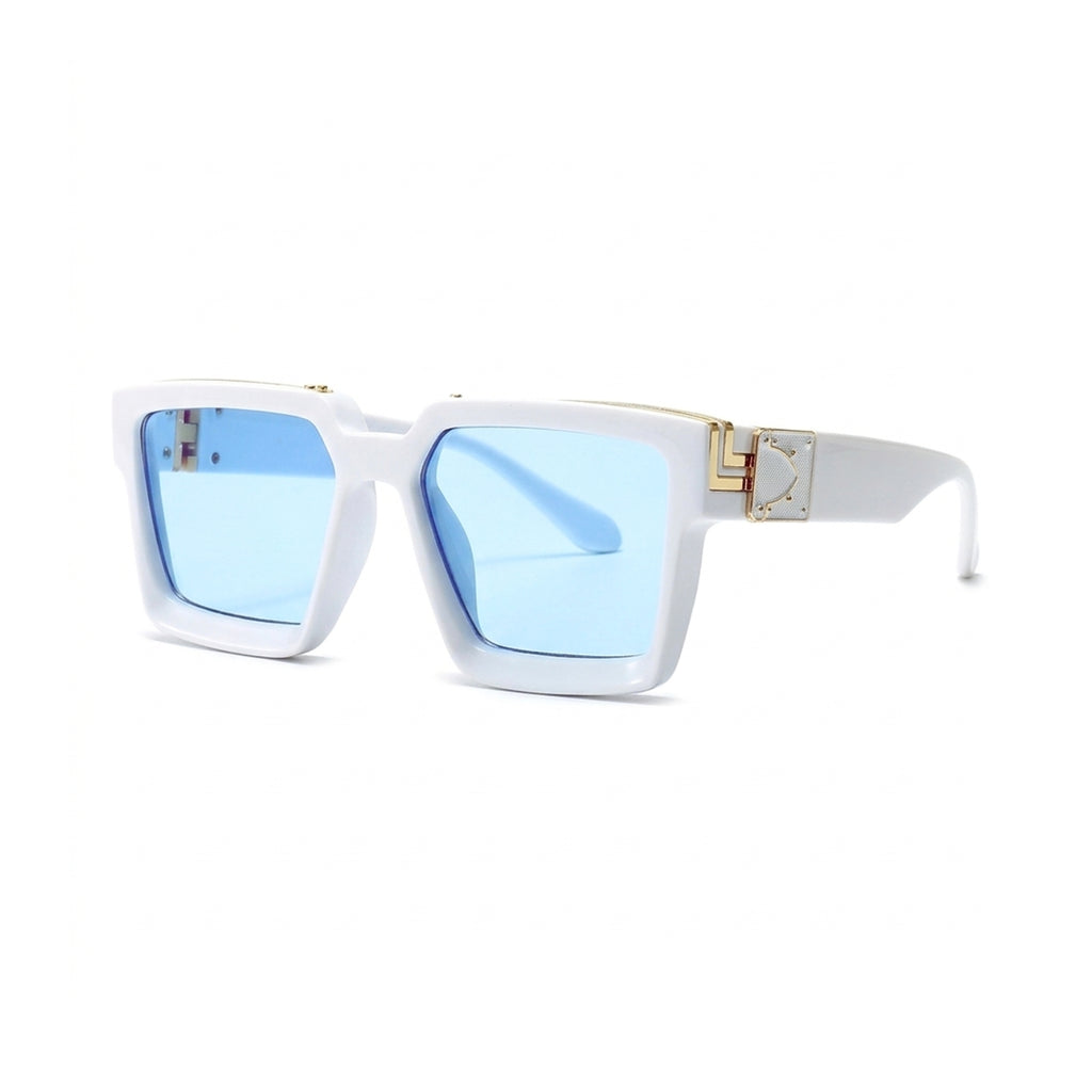 Lunettes de soleil carrées / polygonales avec monture épaisse, aux couleurs pastel façon macaron. Offrent une protection contre les UV et un filtre anti-lumière bleue. Adaptées aux visages carrés, ronds et allongés. Design unique, classique et unisexe.