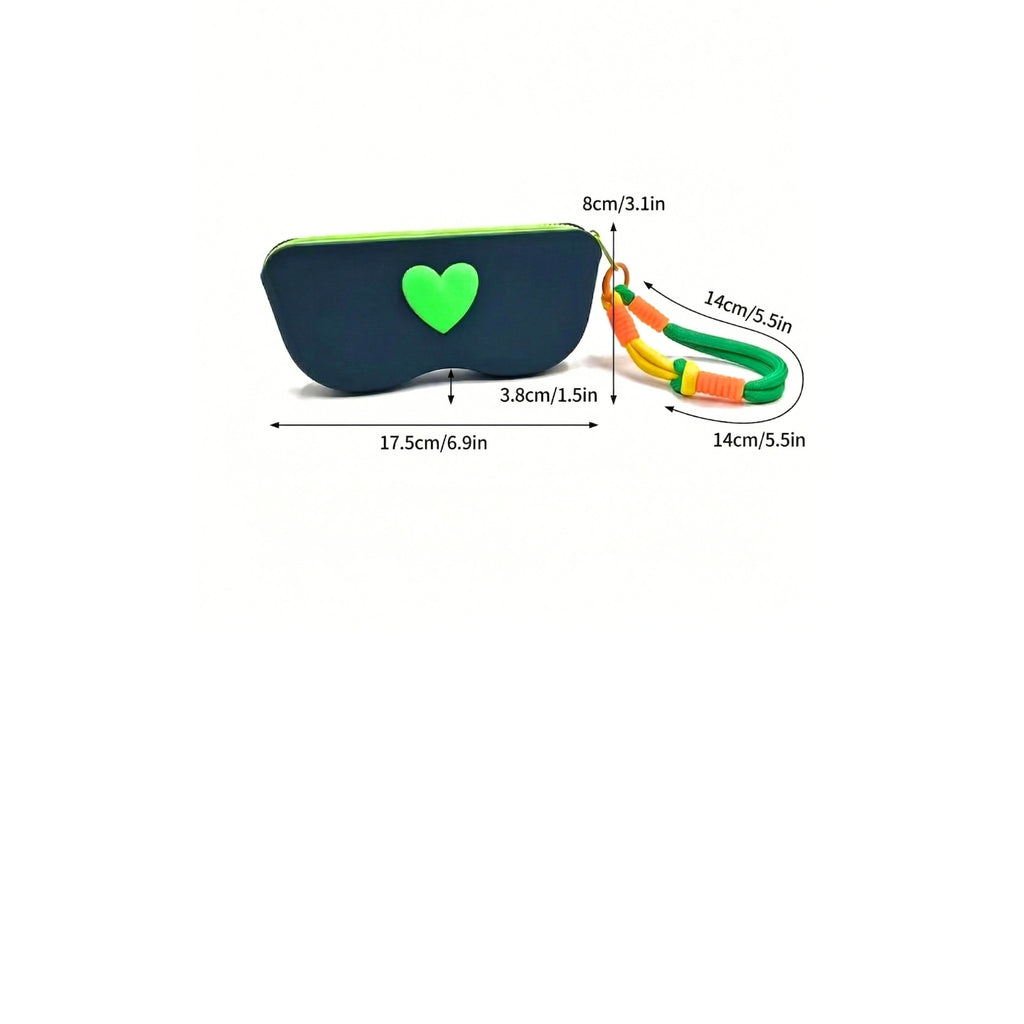 Étui à lunettes en silicone avec dragonne tressée – Pochette zippée waterproof pour lunettes de soleil 🌞