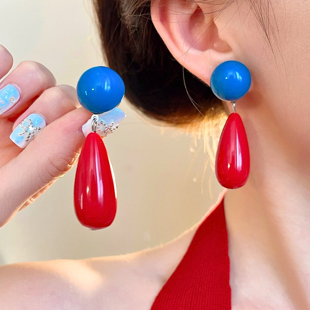 Boucles d'oreilles percées en résine acétate clips – Design géométrique rétro chic & élégance pour les fêtes, acrylique géométrique,