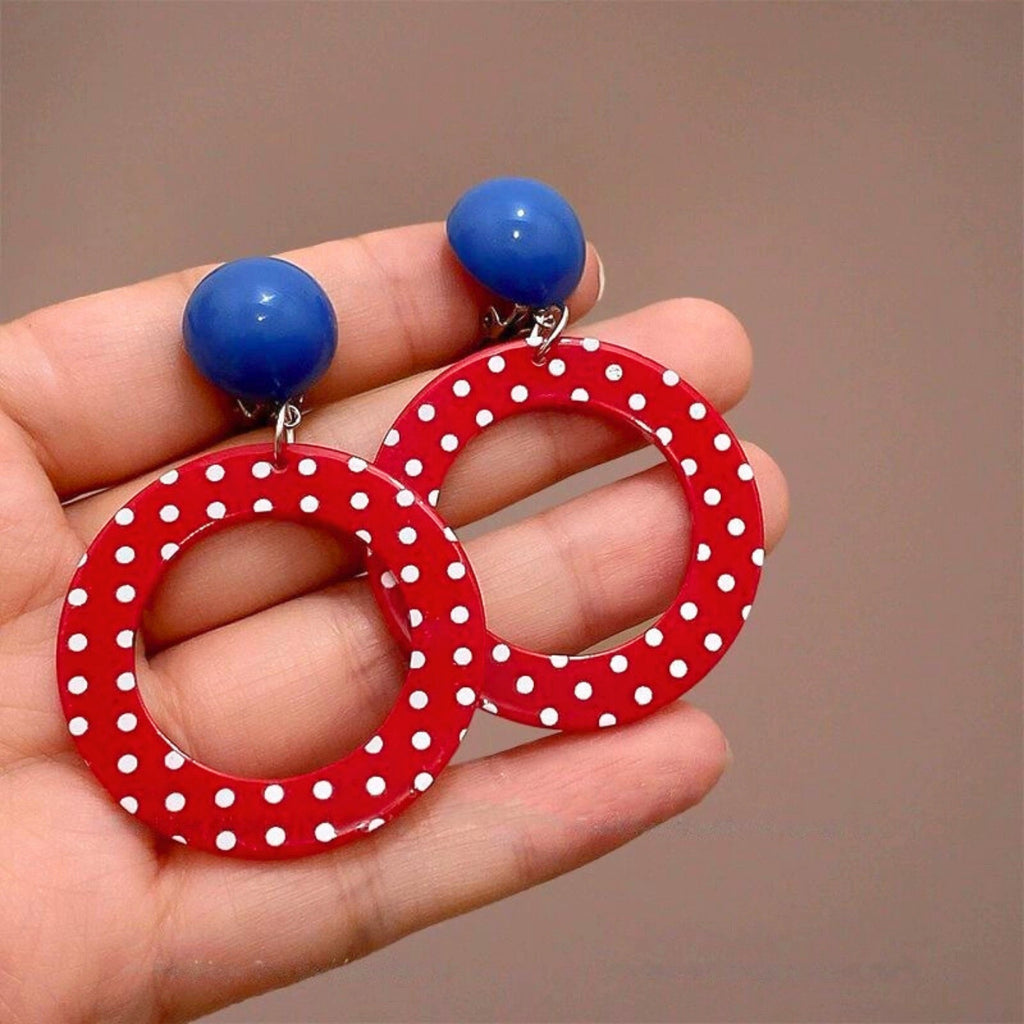 Boucles d'oreilles percées en résine acétate clips – Design géométrique rétro chic & élégance pour les fêtes, acrylique géométrique,