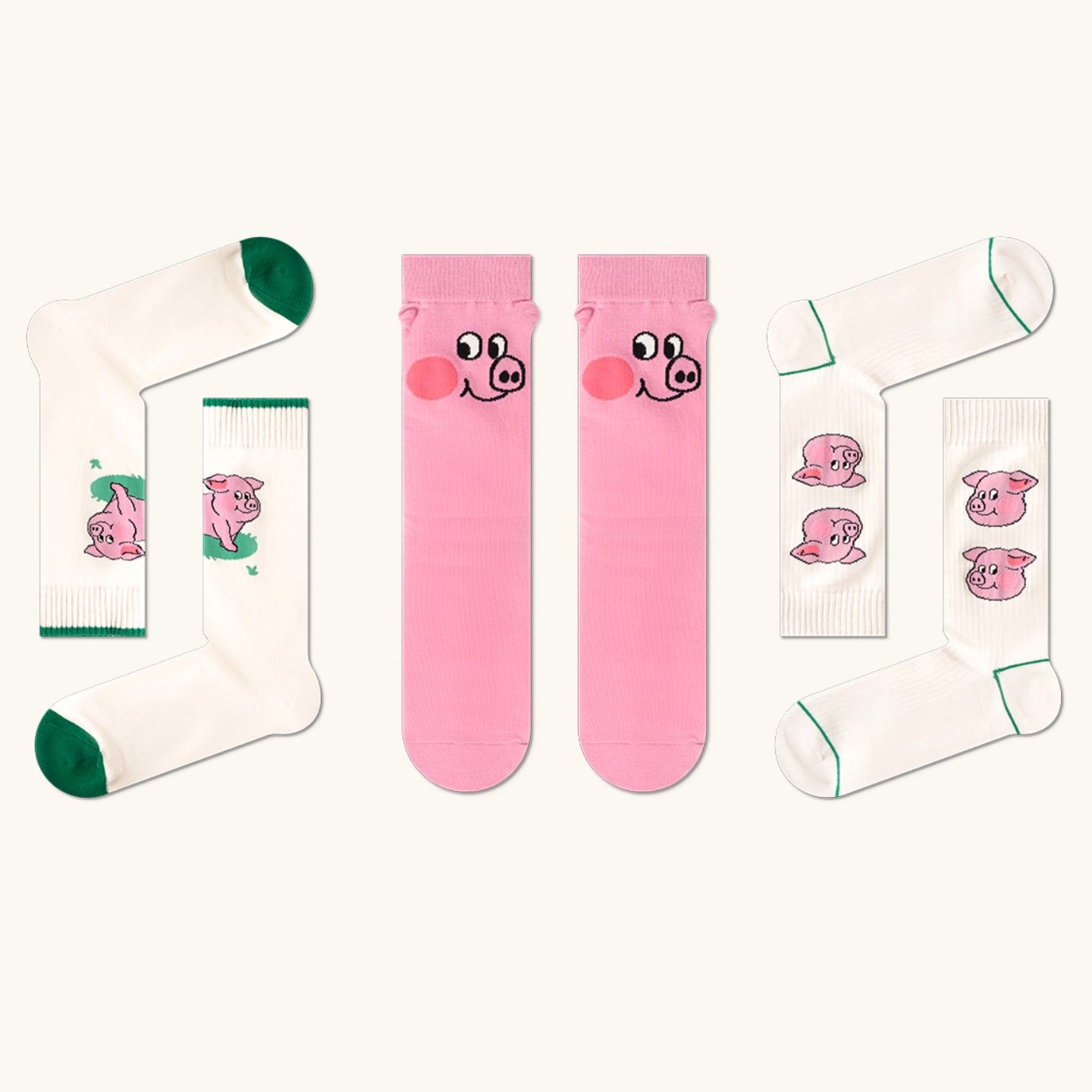 Coffret rigolo “mini-cochon” –  🐷Chaussettes mi-hautes en coton