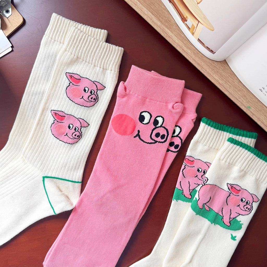 Coffret rigolo “mini-cochon” –  🐷Chaussettes mi-hautes en coton
