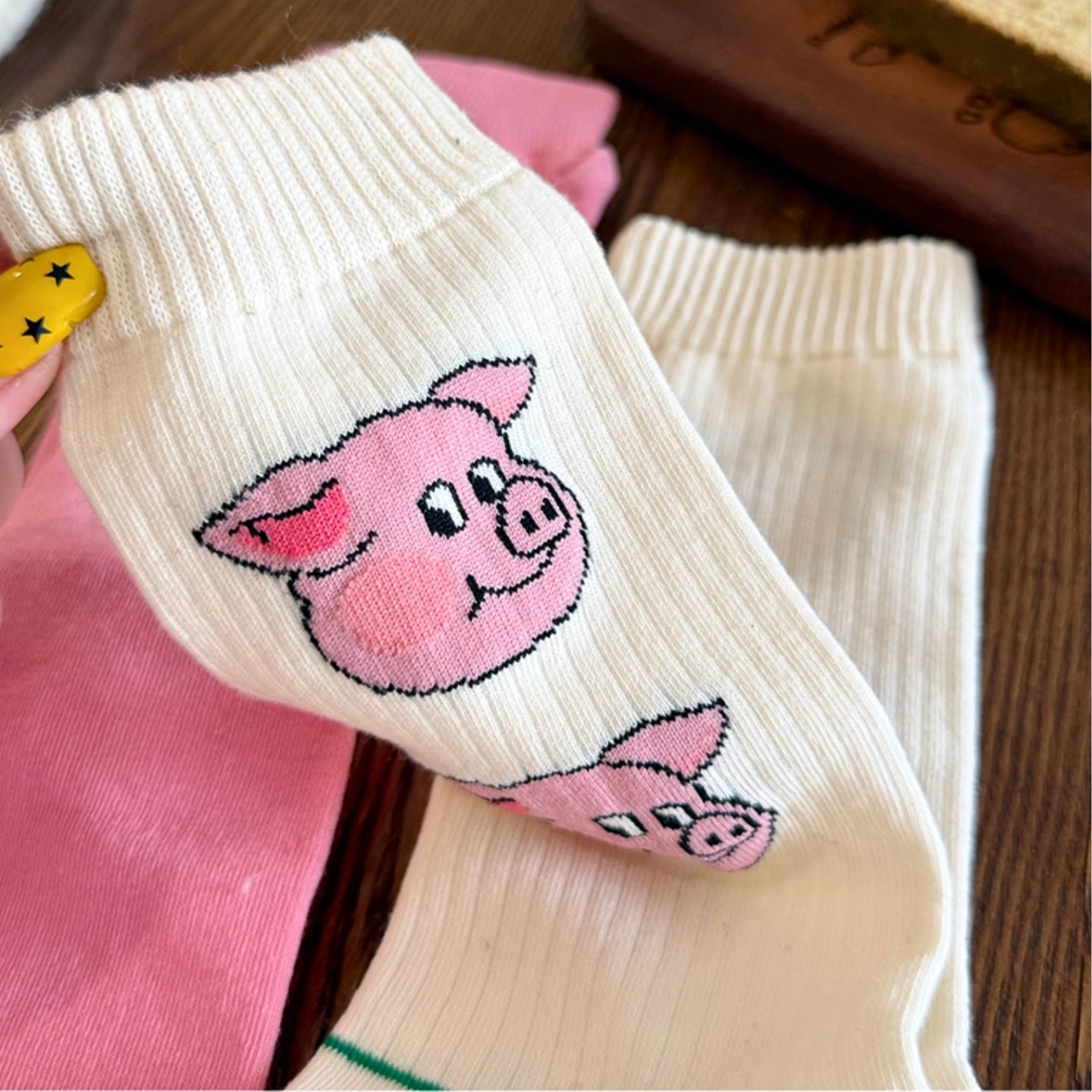 Coffret rigolo “mini-cochon” –  🐷Chaussettes mi-hautes en coton