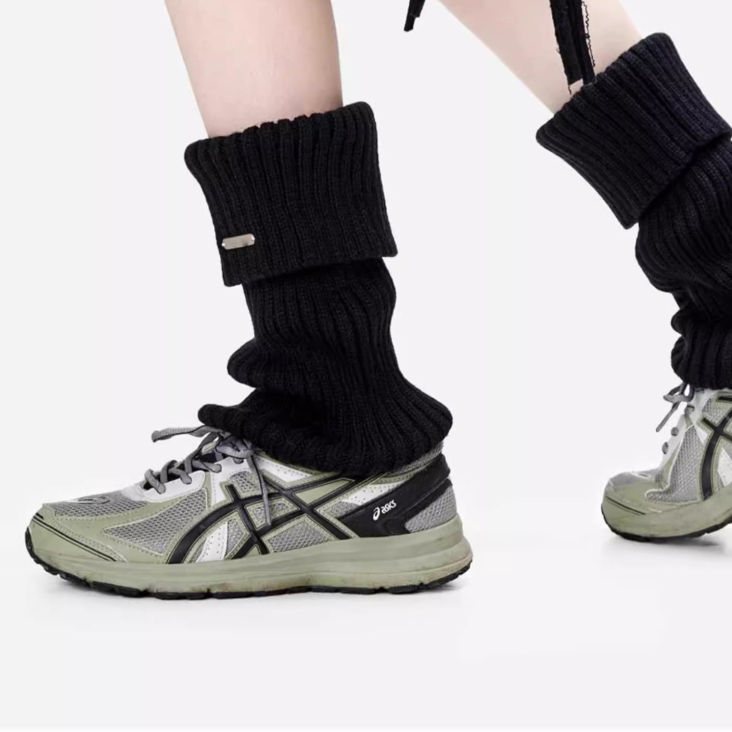 Chaussettes hautes épaisses style Y2K – Coton tricoté doux, bord roulé confortable, parfaites avec mocassins, baskets, Birkenstock ou UGG