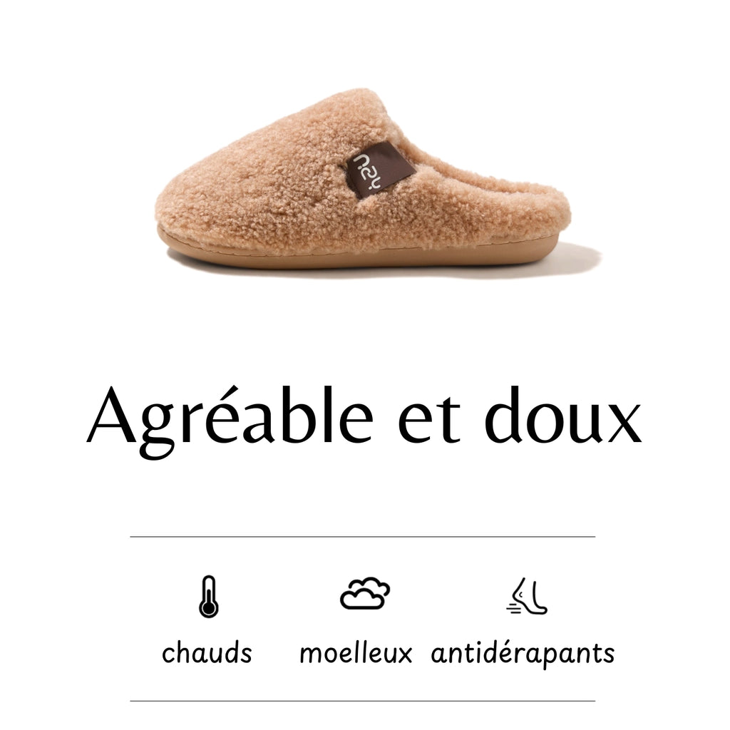 Chaussons mules en fausse fourrure