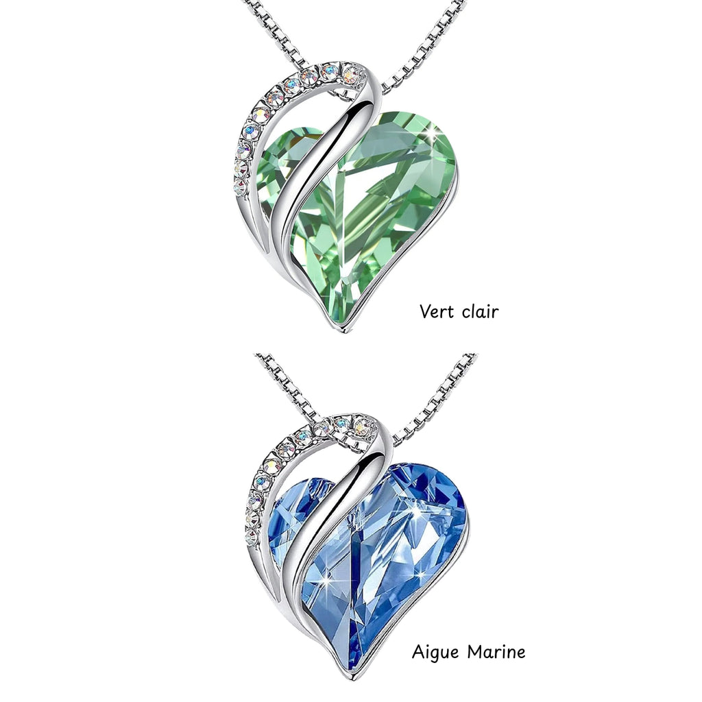💓Cœur Pendentif Colliers Cœur Cristal - Cadeaux pour Noël Anniversaire de la Saint-Valentin / Fête des Mères pour les Filles Épouse Petite Amie.