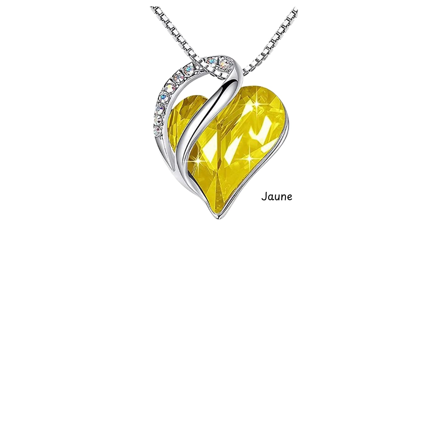💓Cœur Pendentif Colliers Cœur Cristal - Cadeaux pour Noël Anniversaire de la Saint-Valentin / Fête des Mères pour les Filles Épouse Petite Amie.