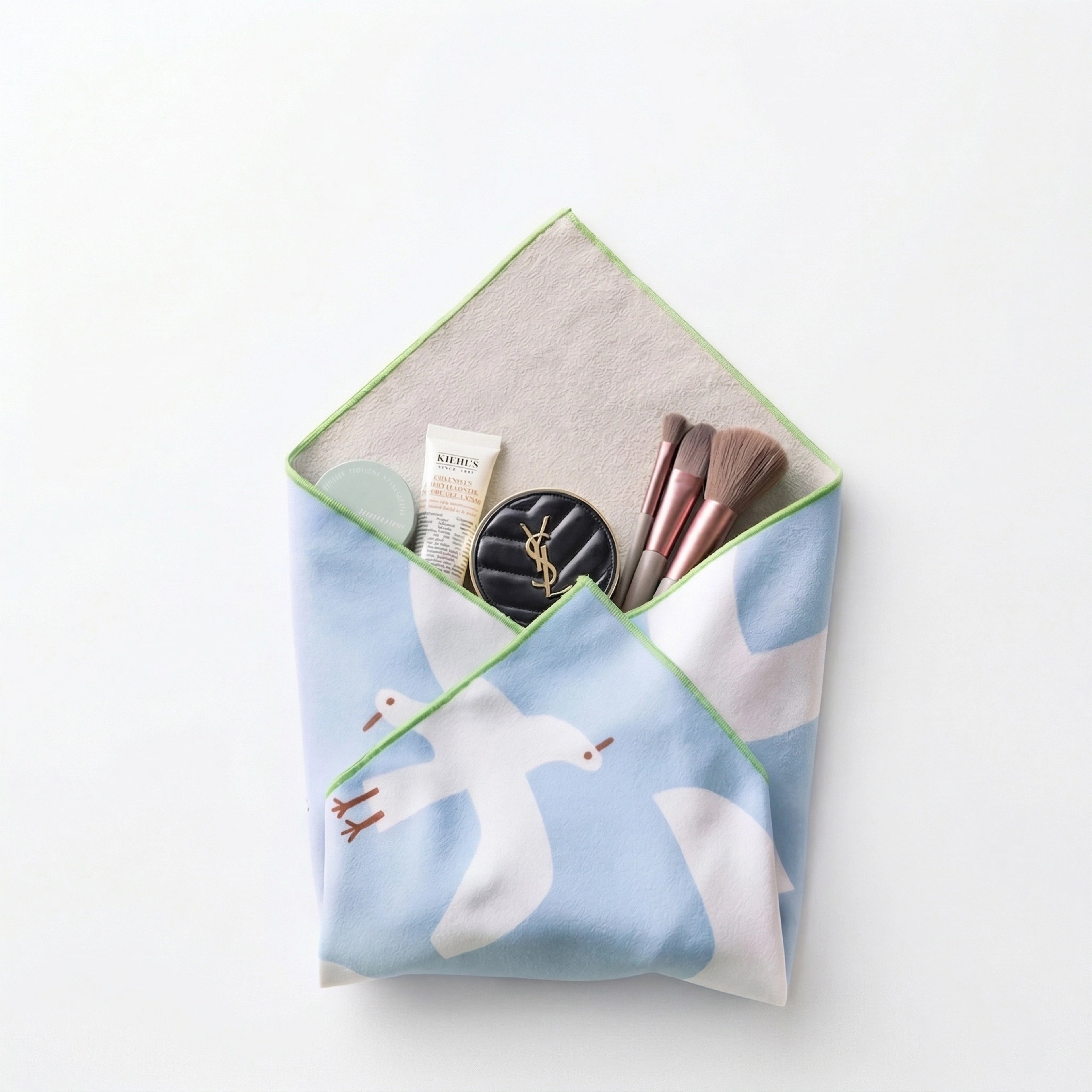 Magic Wrap – Tissu auto-adhésif réutilisable pour organiser soins et essentiels | Lavable, portable et idéal en voyage | Pochette cosmétique / trousse de maquillage multifonction