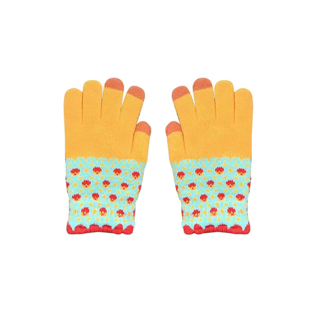 Gants tactiles🧤d’hiver pour femme, motifs fraises, ambiance de Noël, un effet « couple / mix & match » disponible