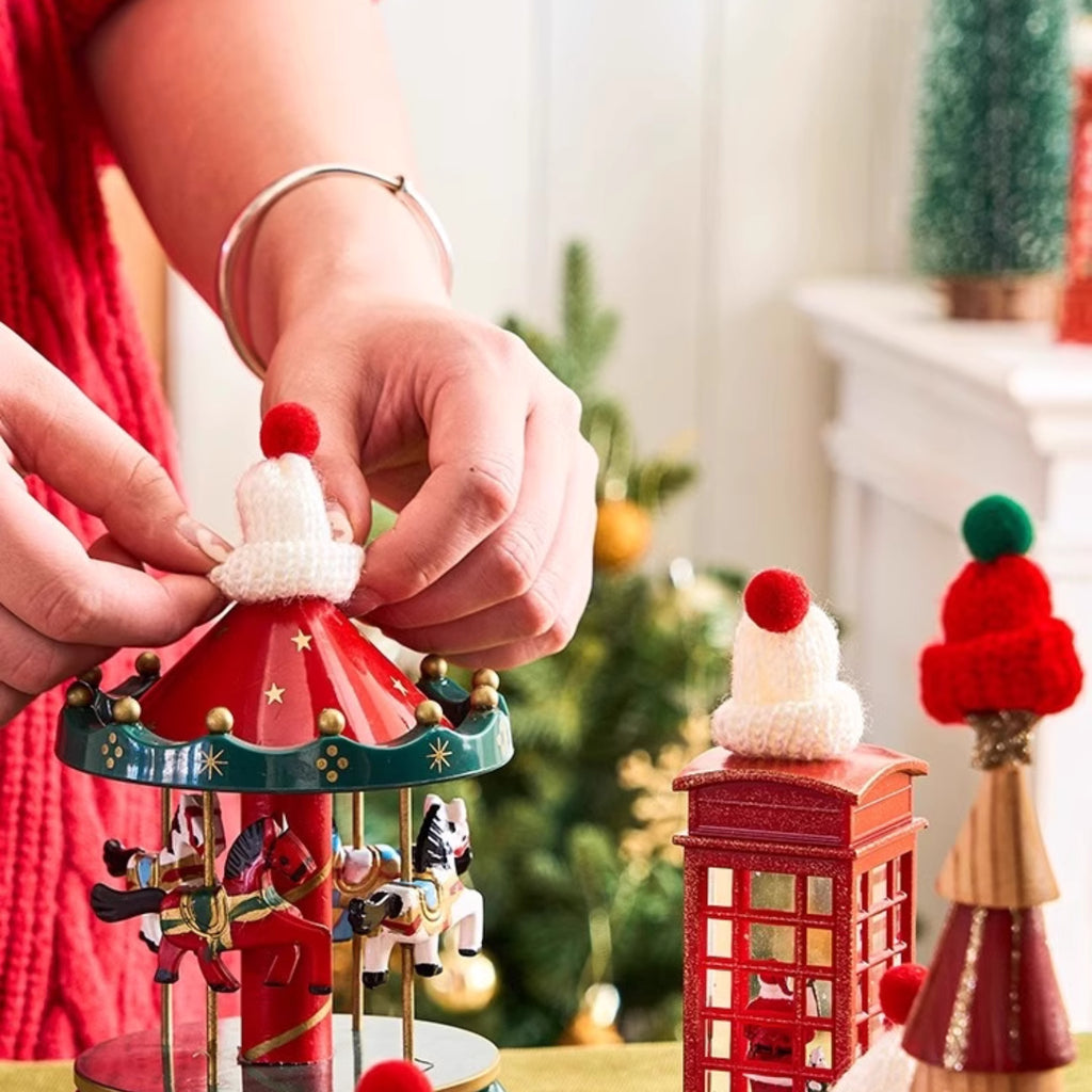 🤠Mini chapeau tricoté décoratif en laine, accessoire adorable pour Noël, anniversaires et autres fêtes