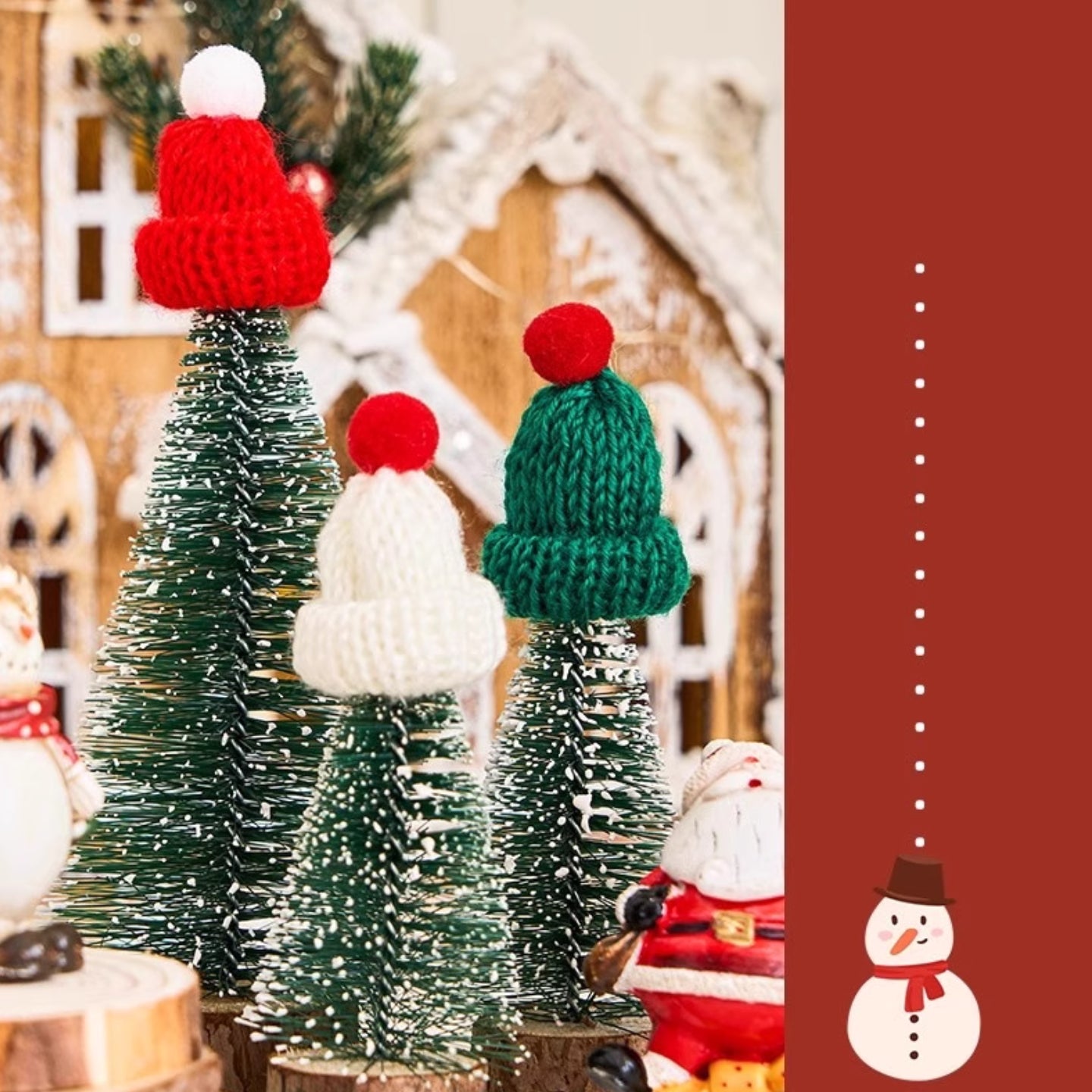 🤠Mini chapeau tricoté décoratif en laine, accessoire adorable pour Noël, anniversaires et autres fêtes