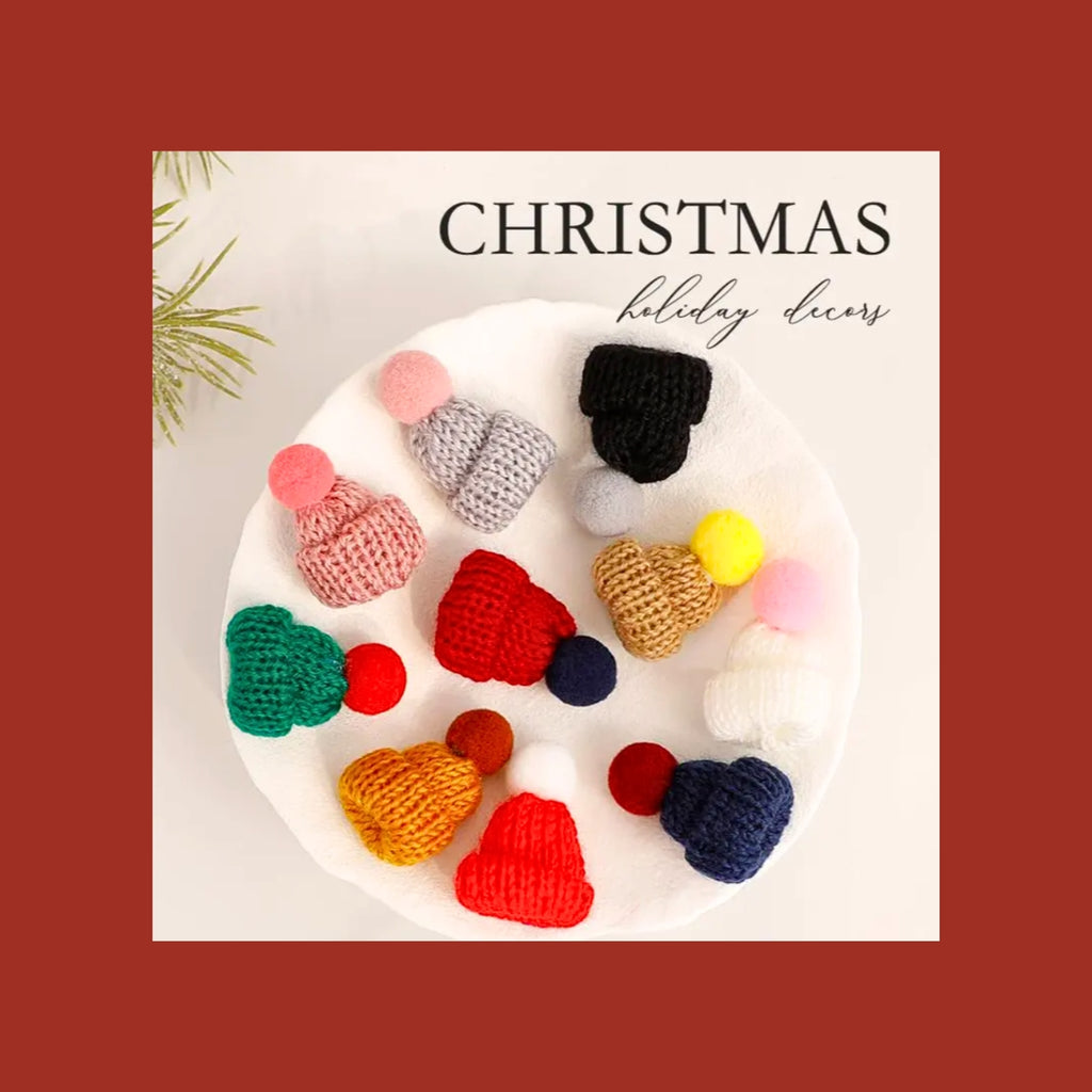 🤠Mini chapeau tricoté décoratif en laine, accessoire adorable pour Noël, anniversaires et autres fêtes