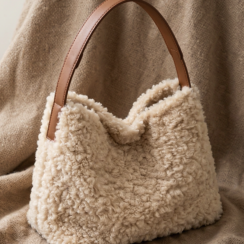 Grand Sac Seau en Fausse Fourrure Moumoute